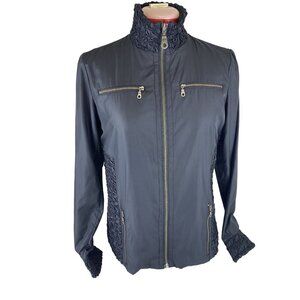 Soma Women Small Lightweight Casual Travel Black Jacket Ruched Accents Pockets